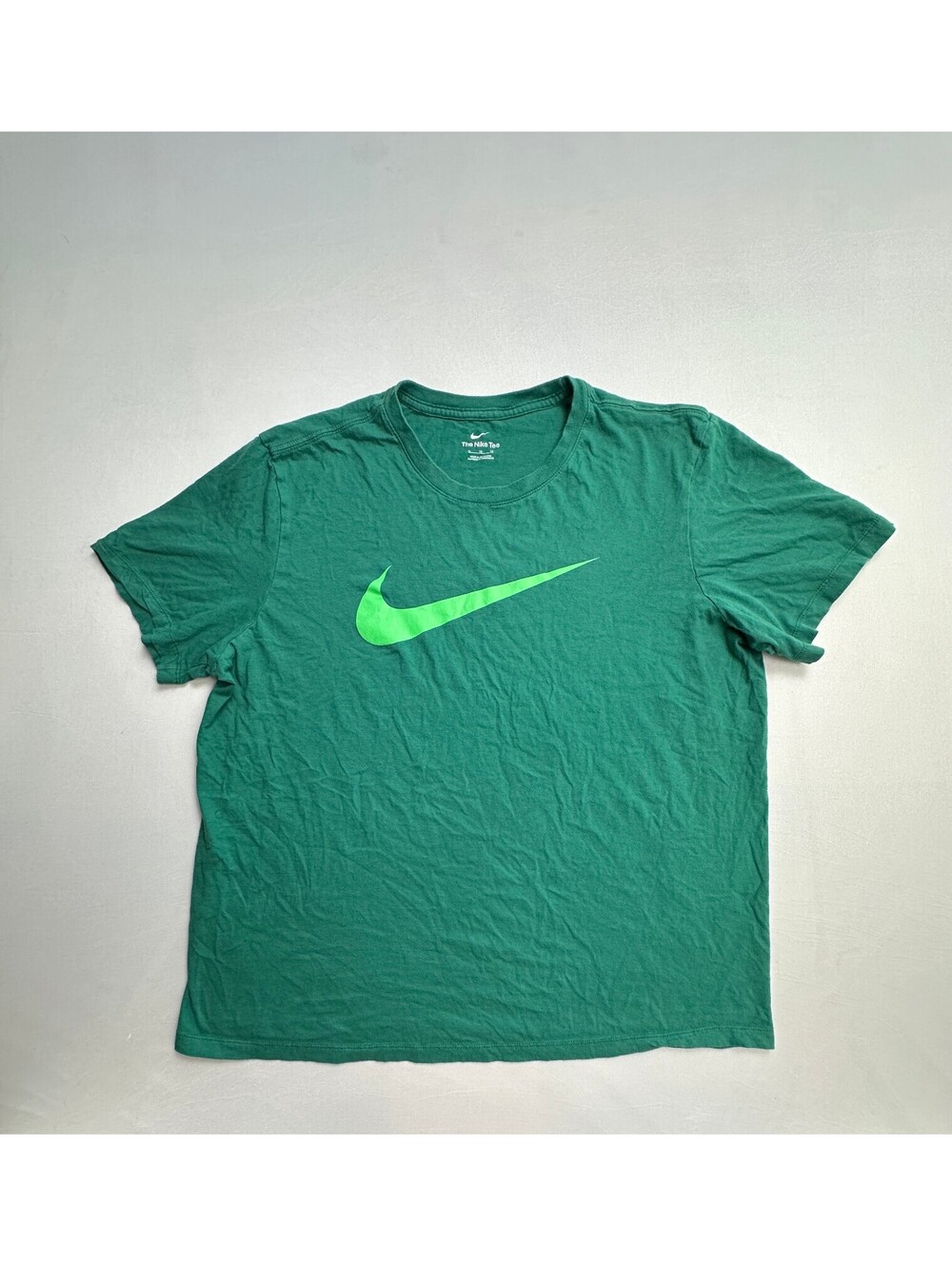 Nike The Nike Tee Green Swoosh Logo Short Sleeve T-Shirt XL